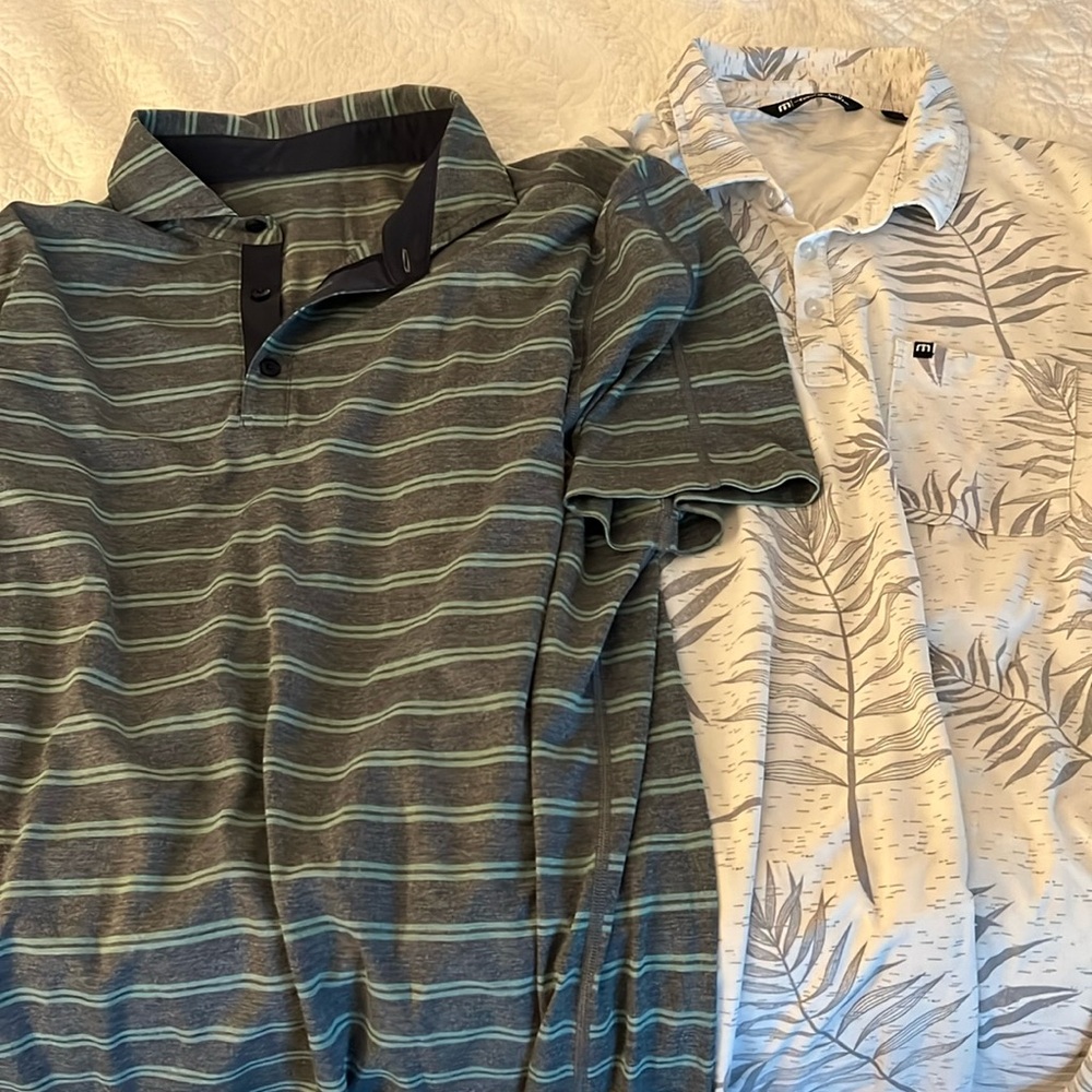 2 XL polos. 1 lulu and one Travis Matthew. Euc